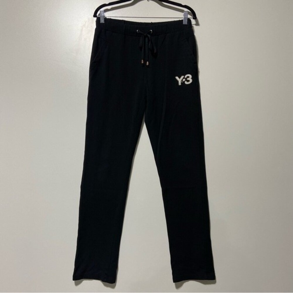 Adidas Yohji Yamamoto Y-3 Black Straight Leg Track Pants Drawstring Size Large